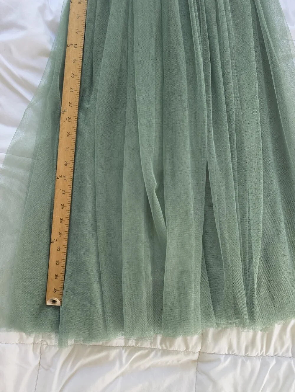 Elegant Ivory Lace & Sage Green Tulle Flower Girl Dress